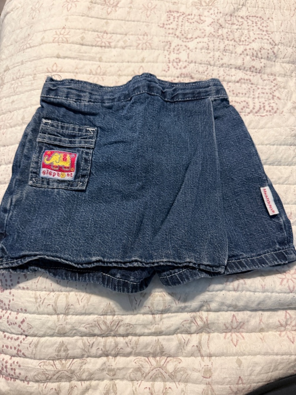 healthtex Dark Blue Denim Skort with Patch Pocket